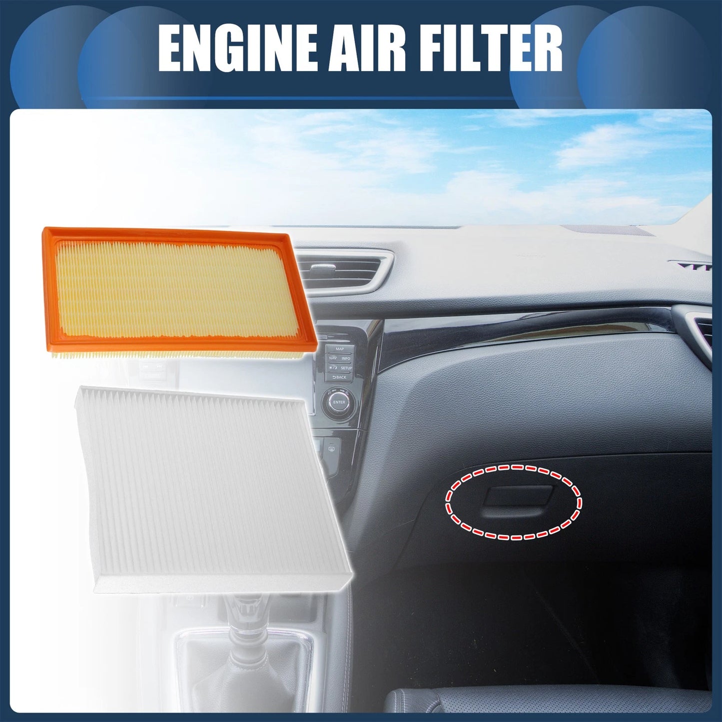 Engine Air Filter Set for Toyota RAV4 Hybrid (2019-2022)