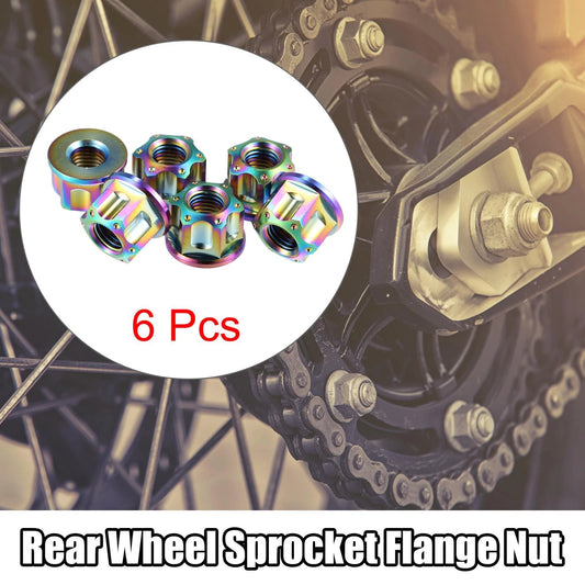 6 x Flange Bolt Nut M10 x 1.25 for Motorcycle