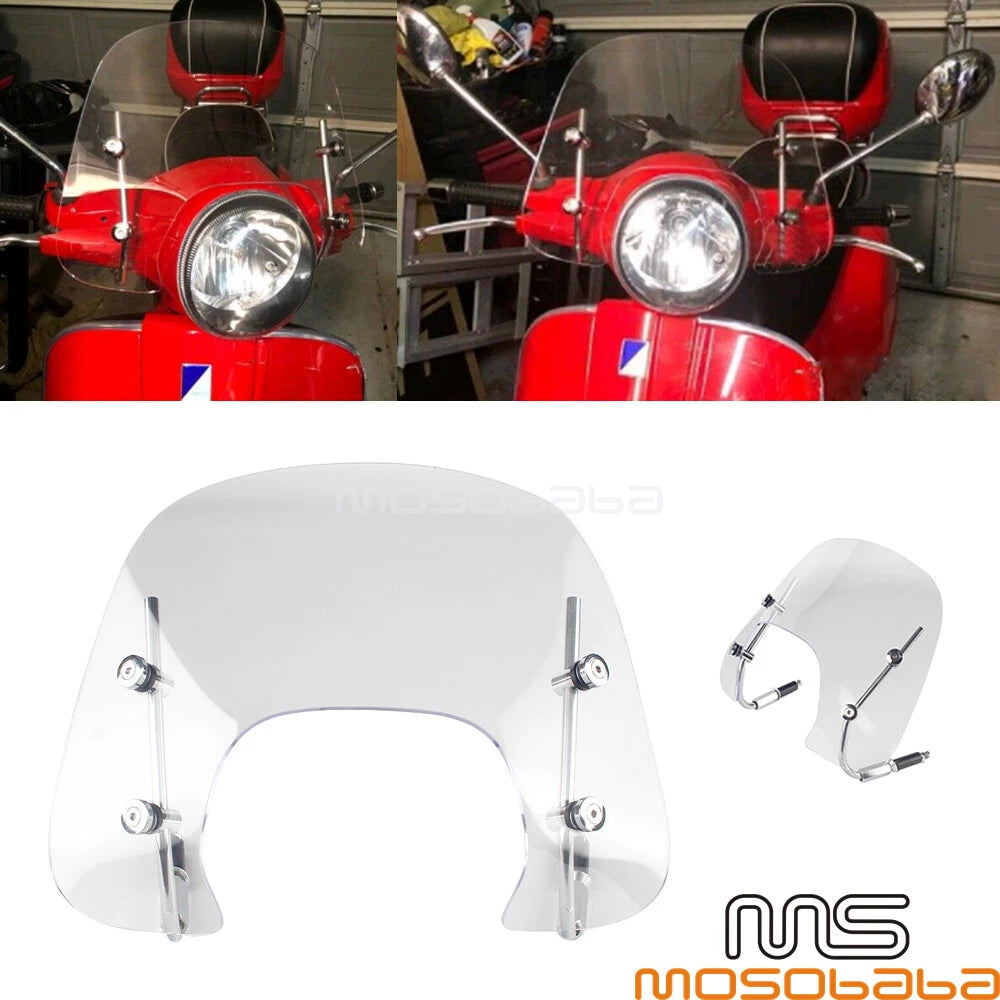 Windshield for Vespa Sprint 150 w/Stainless Steel Bracket