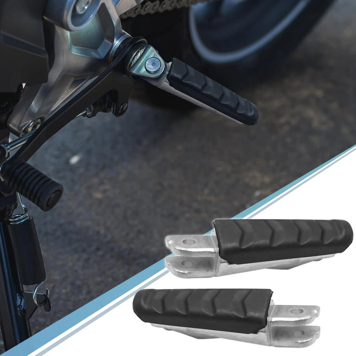 1 Pair 8mm Aluminum Aolly Footrest Footpeg for BMW Black