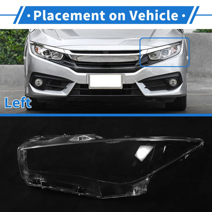 1 Pcs Front Left Headlight Lens Cover PC Clear for Infiniti Q50 (2014-2021)