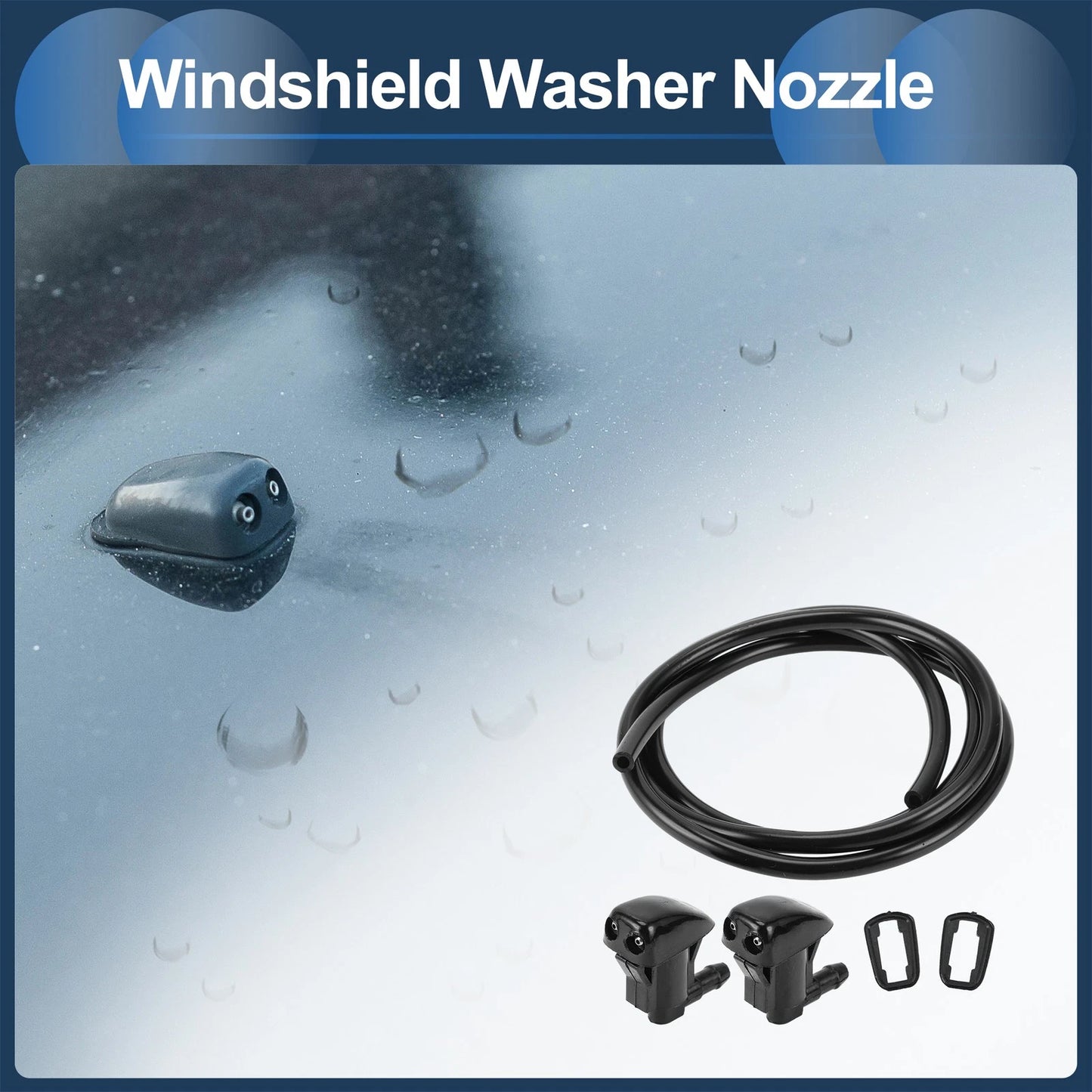 Windshield Washer Nozzle & Gasket, Fluid Hose for Toyota Sienna (2004-2010)