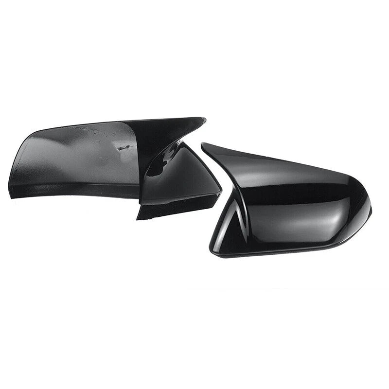 Glossy Black Horn Style Rearview Side Mirror Cover Caps for Ford Mustang (2015-2021)