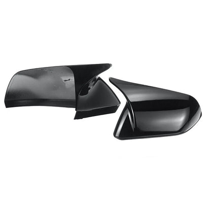 Glossy Black Horn Style Rearview Side Mirror Cover Caps for Ford Mustang (2015-2021)