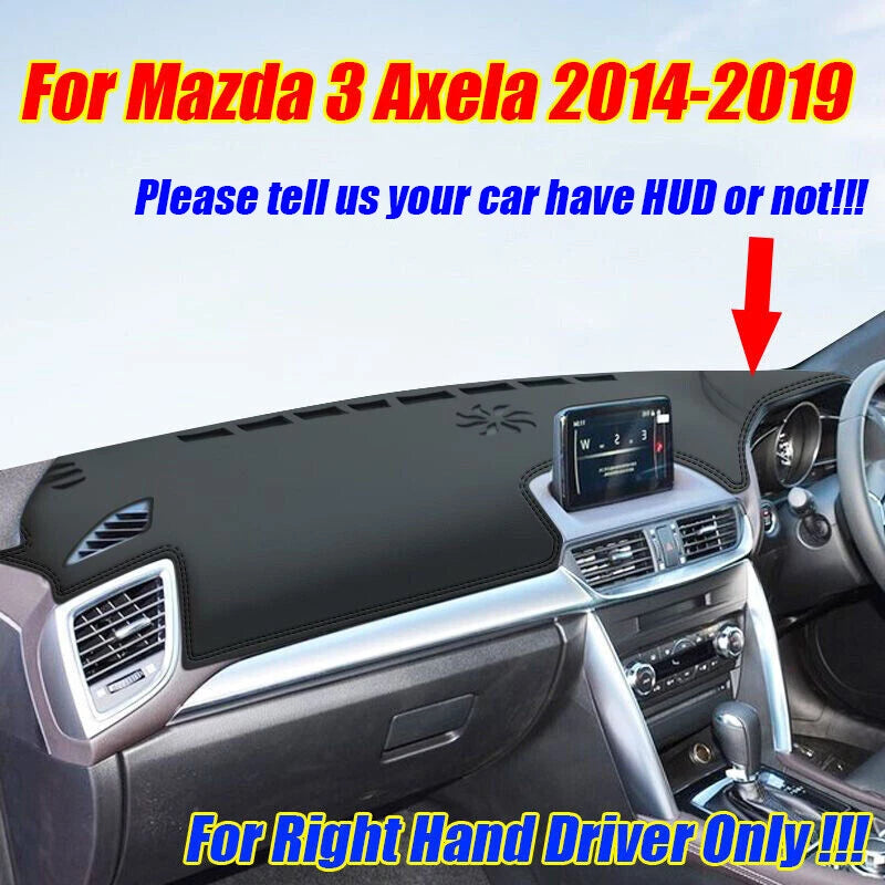 RHD / Leather / Dashboard Cover Pad Mat for Mazda 3 Axela (2014–2019)