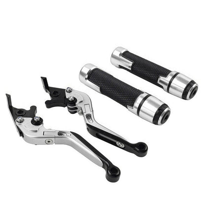 Silver Extendable Brake Clutch Lever Grip Set for Yamaha YZF R1 (2009-2014)