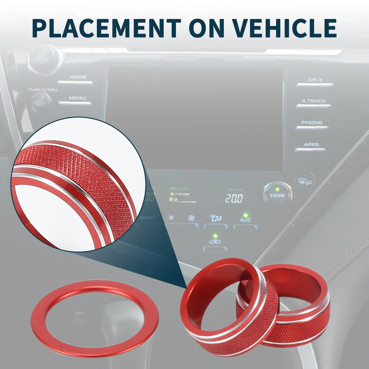 Engine Start Stop Switch Knob Cover 3 x for Toyota Camry (2021–2023)