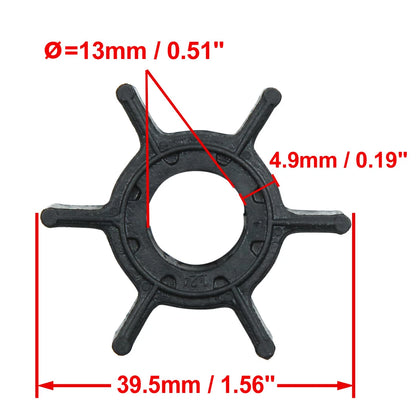 Black Boat Outboard Water Pump Impeller for Yamaha 9.9–15hp