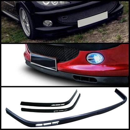 Front Bumper Splitter for Peugeot 206 (2000-2010) 2 Piece Pcs Euro Spoiler