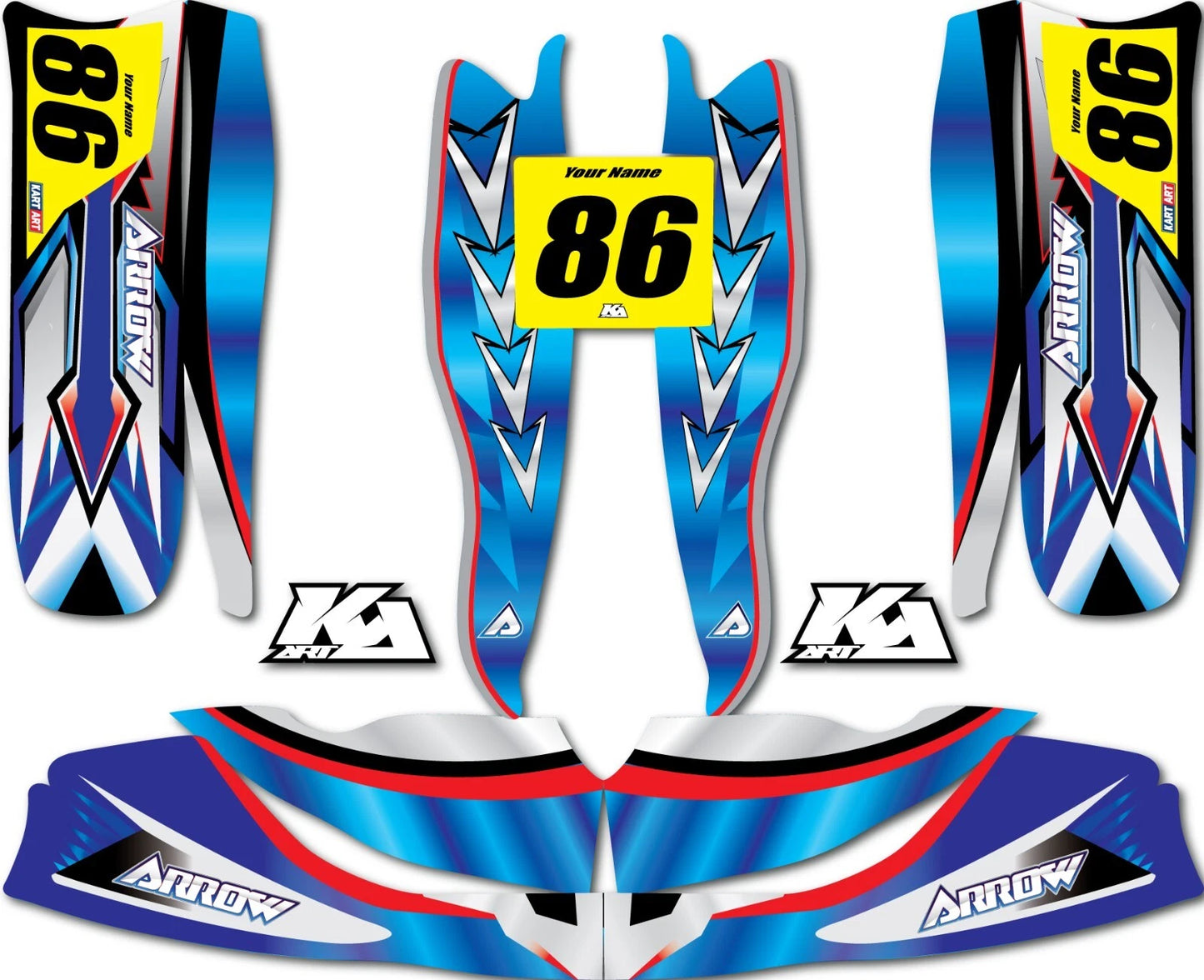 OTK M7 Kart Custom Sticker Kit - REPA Style Graphics Decals