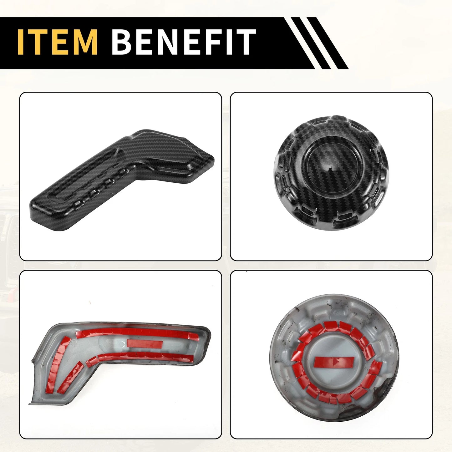 Carbon Fiber Seat Adjustment Button Cover Trim for Jeep Gladiator (2020-2023)