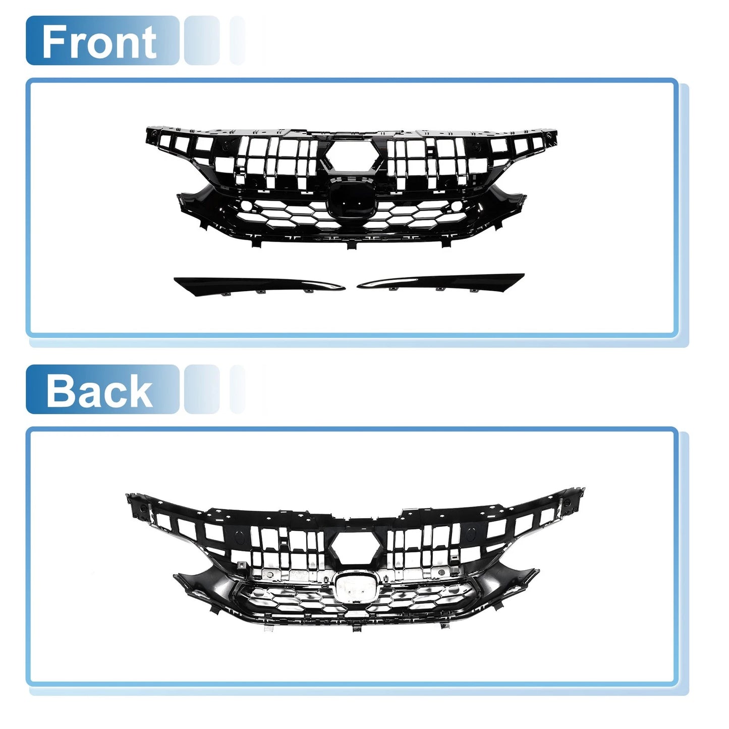 Front Upper Hood Bumper Grille for Honda Civic (2016-2021)
