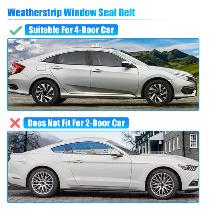 4pcs Weatherstrip Window Trim Seal for Honda Civic (2016-2021)