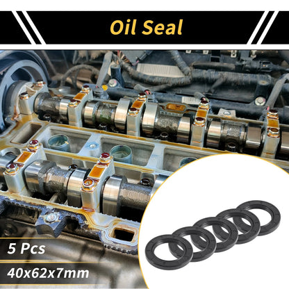 Oil Seal 40x62x7mm 5 Pcs NBR Rubber Rotary Shaft Seal for Make Model