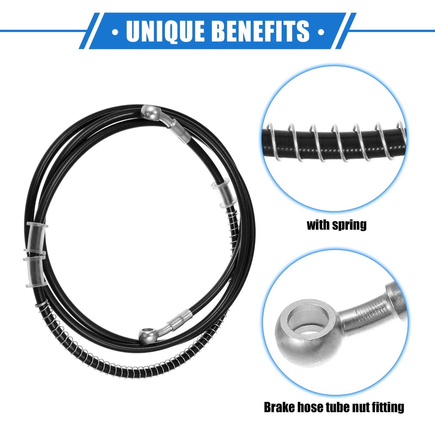Hydraulic Brake Hose Line Pipeline 220cm 10mm 0.39" for Motorcycle