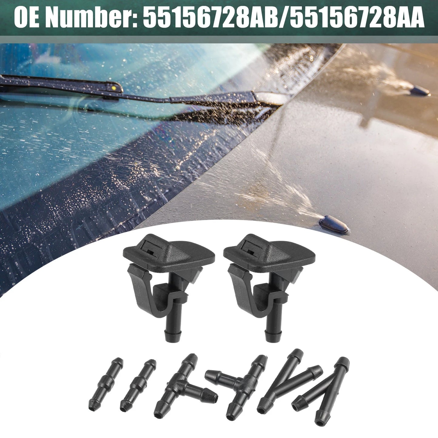Windshield Washer Nozzle Set for Jeep Wrangler (2011-2018)