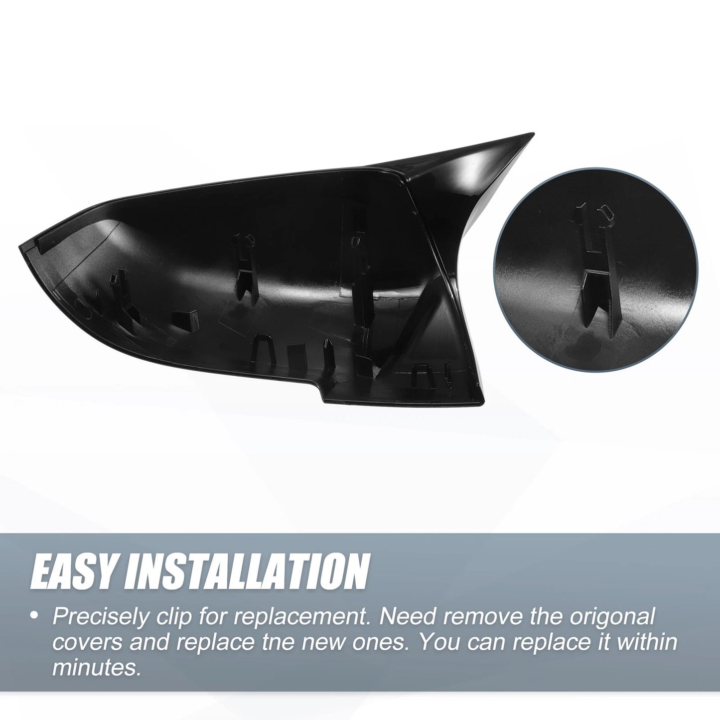 Rearview Mirror Cover Caps Gloss Black for BMW X1 328i 125i 330i 320i (2012-2019)