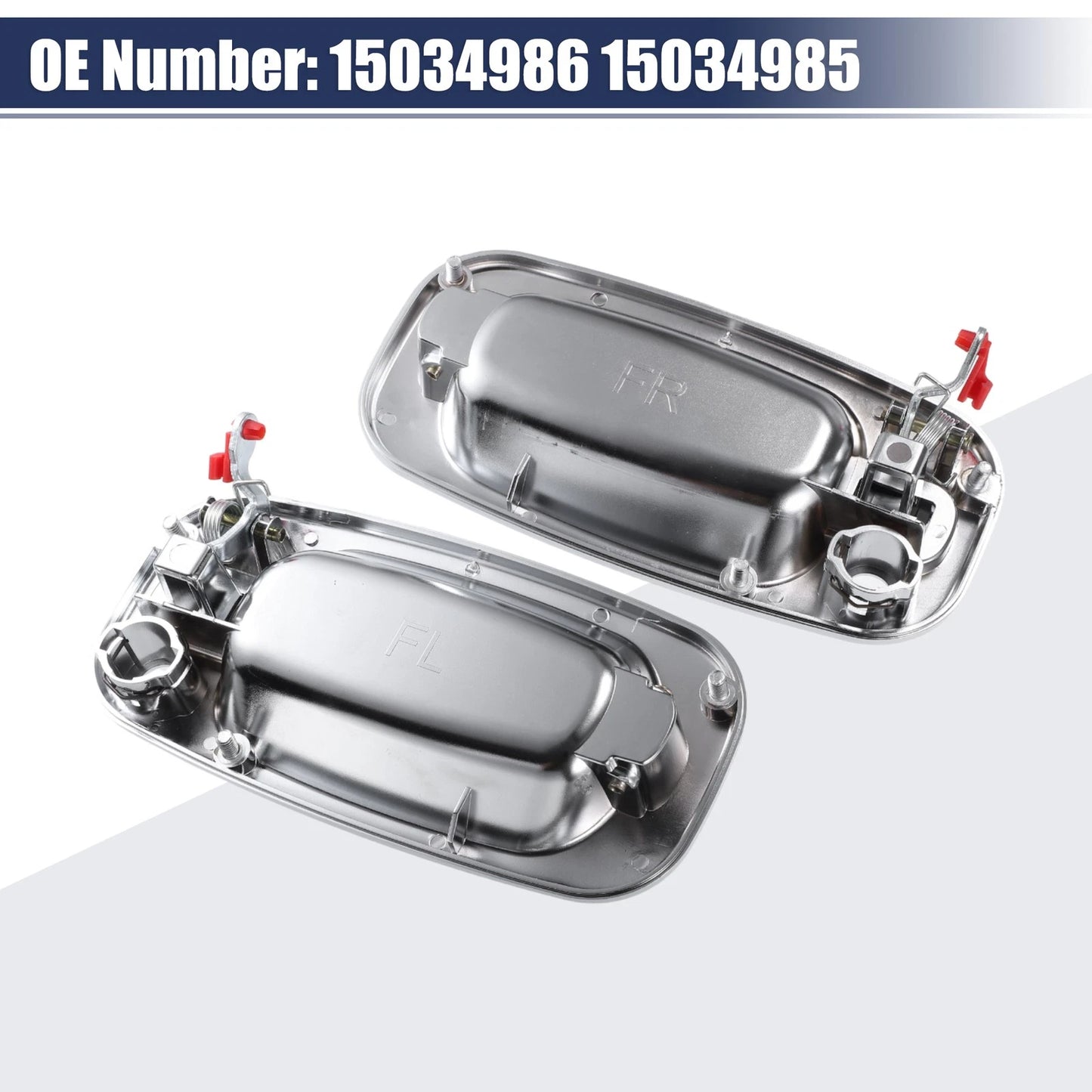 Front Left & Right Exterior Door Handle for Chevrolet Silver Tone