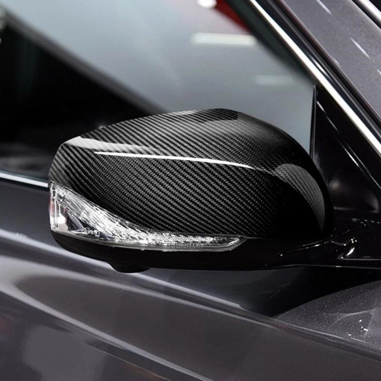 Carbon Fiber Side Fender Air Vent Trim + Mirror Cover for Infiniti Q60 (2015-2022)