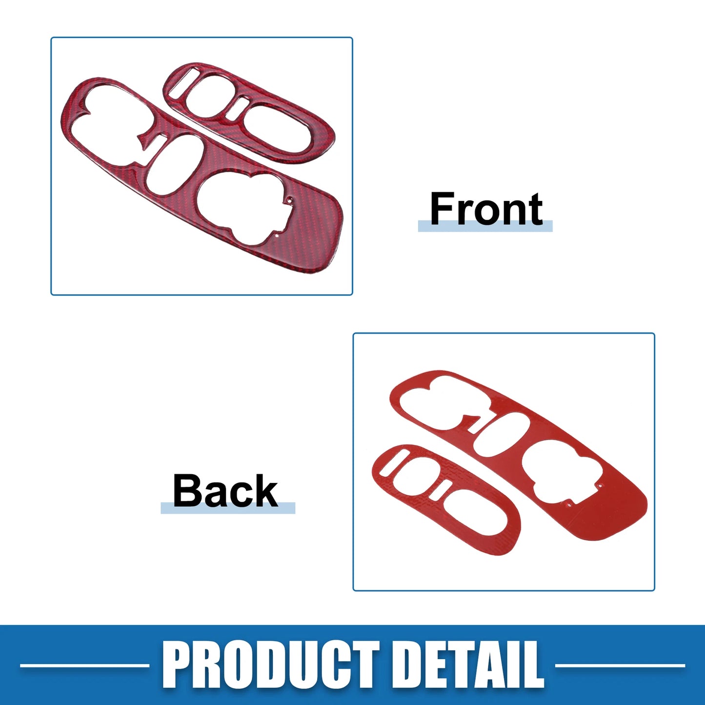 Window Lift Switch Covers for Chevy Corvette C5 Red (1998-2004) 2x