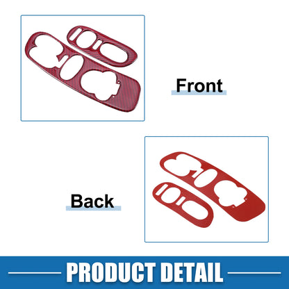 Window Lift Switch Covers for Chevy Corvette C5 Red (1998-2004) 2x