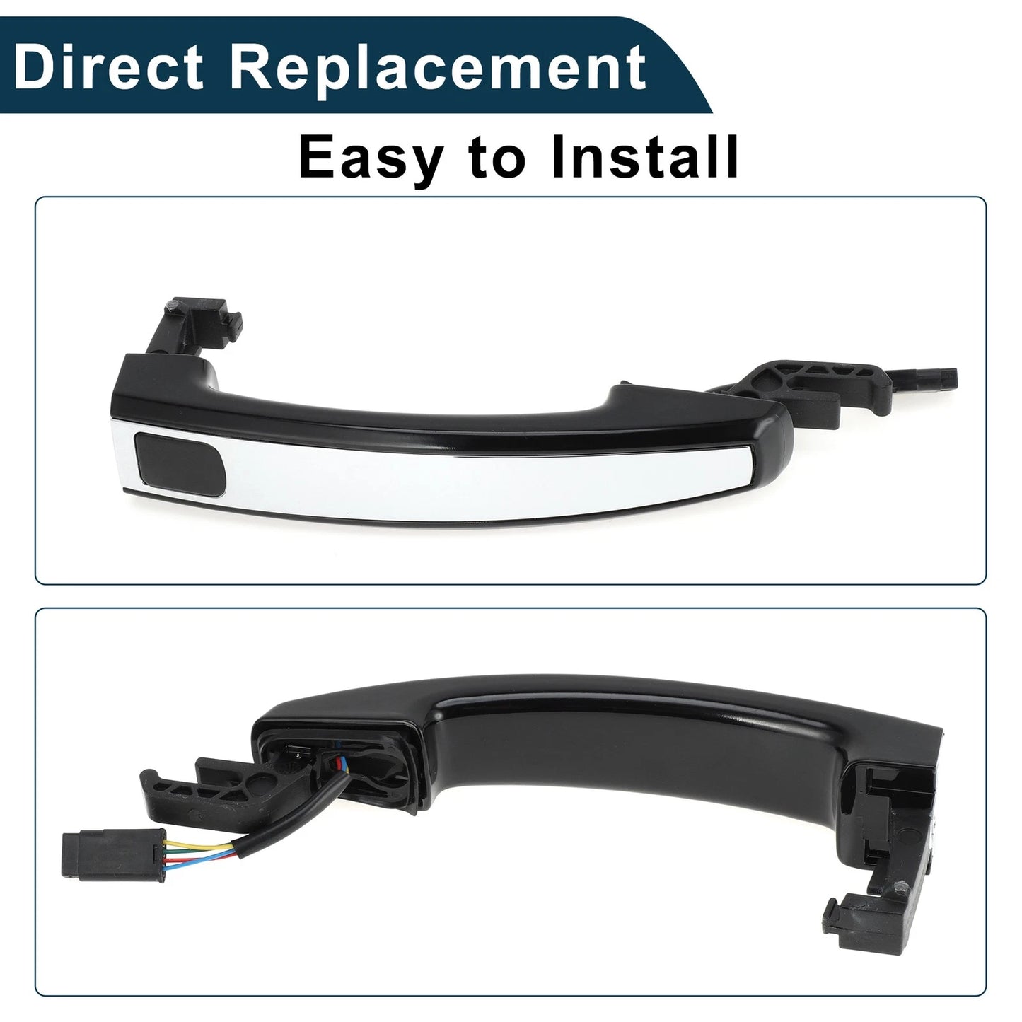 Front Left Door Handle for Chevrolet Cruze (2011) Black Silver Tone