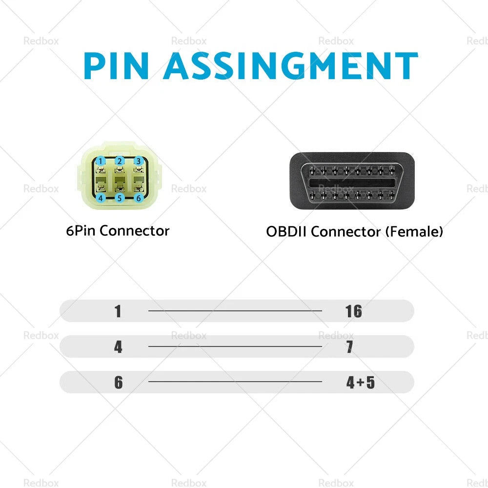 6 Pin to 16 Pin OBD2 Diagnostic Cable for KTM Connectors