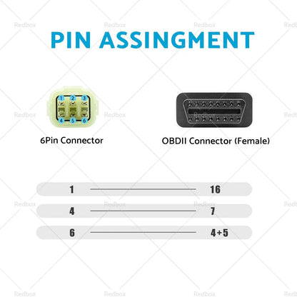 6 Pin to 16 Pin OBD2 Diagnostic Cable for KTM Connectors