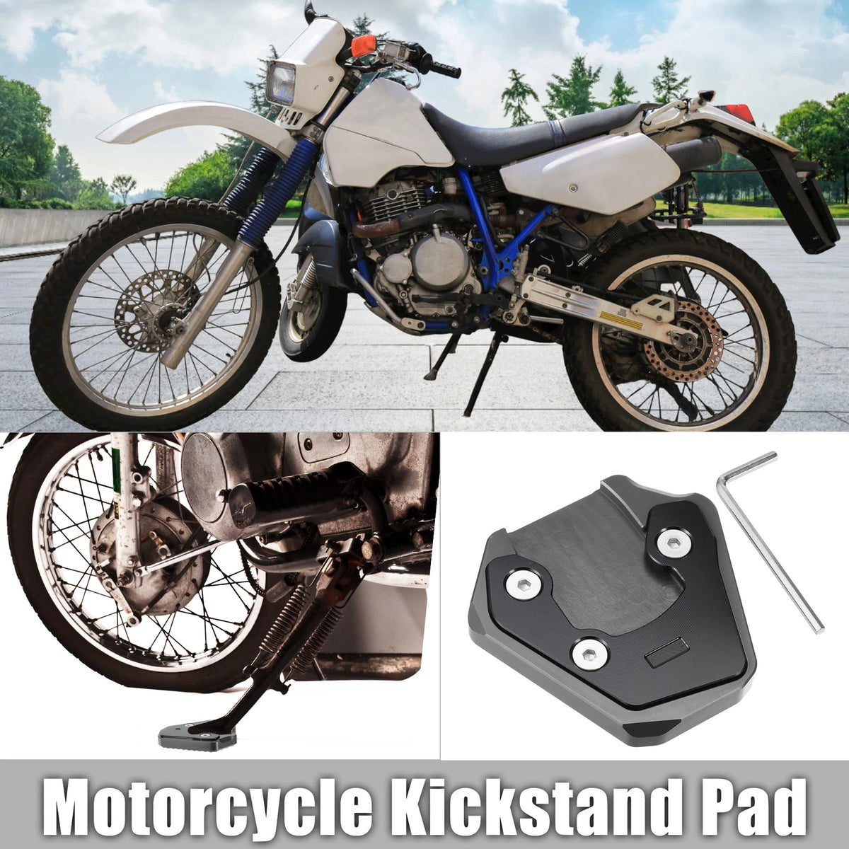 Kickstand Plate Pad Black Gray for Suzuki gsxs 750 (2017–2022)