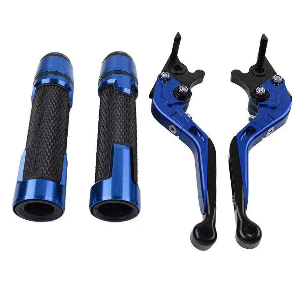 Blue Extendable Brake Clutch Lever Grip Set for Yamaha YZF R1 (2015-2023)