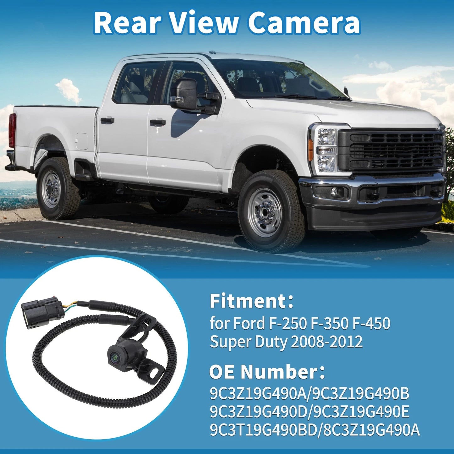 Rear View Backup Camera for Ford F-250 F-350 F-450 Super Duty (2008-2012)
