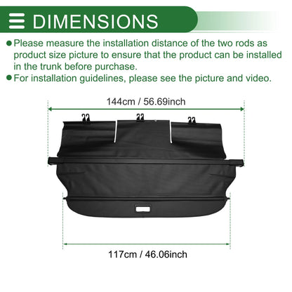 Retractable Cargo Cover for Toyota Verso (2009-2018) Aluminum Alloy