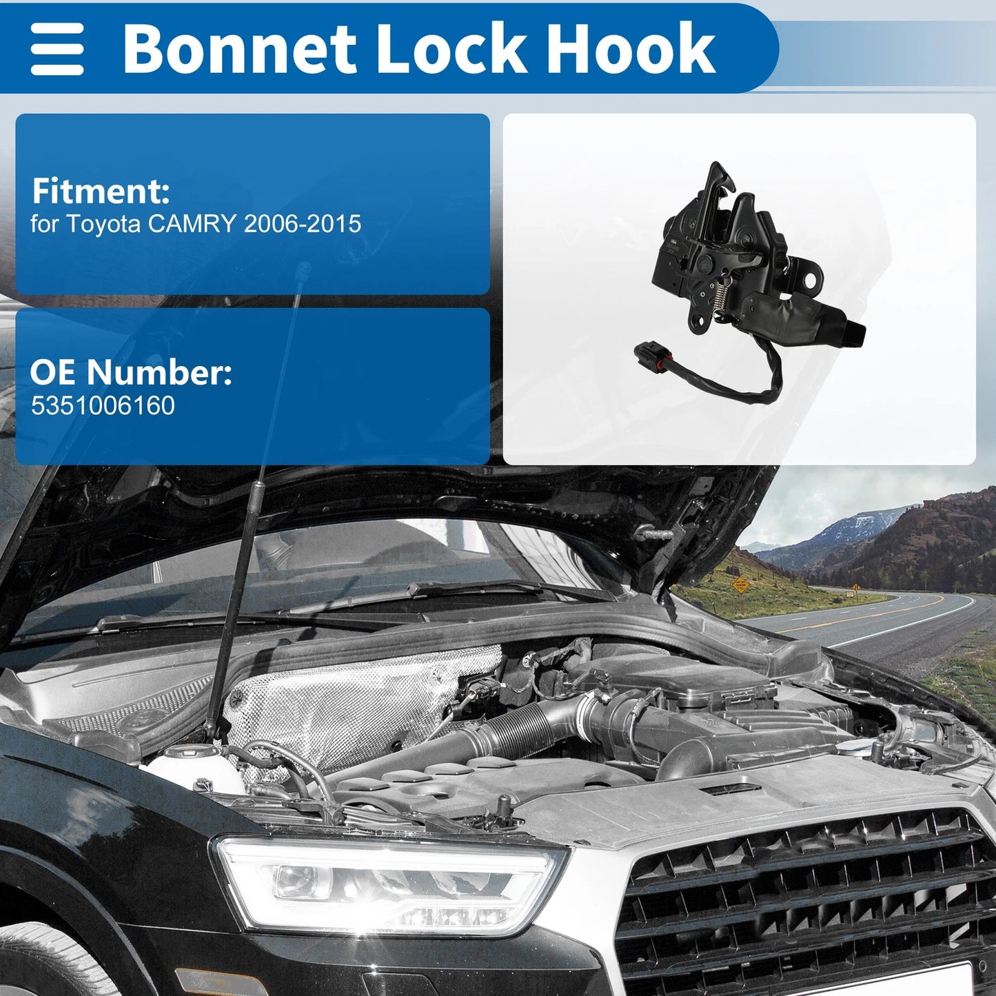 Bonnet Latch Assembly for Toyota Camry (2006-2015) 1 x Pcs