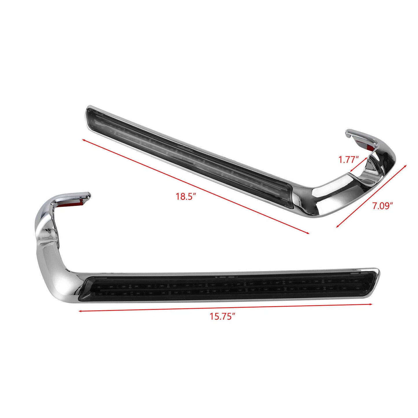 2 x Saddlebag Light LED Marker Black for Harley Davidson Glide (2014-2019)