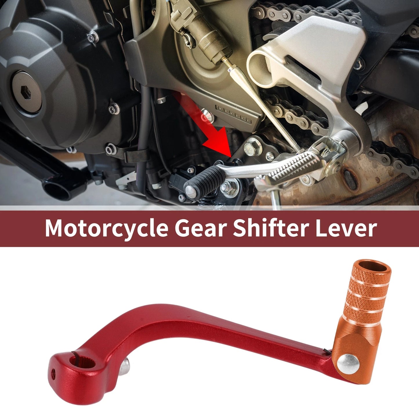 Folding Shifter Lever for Honda CRF110F 2013-2018 Red Orange
