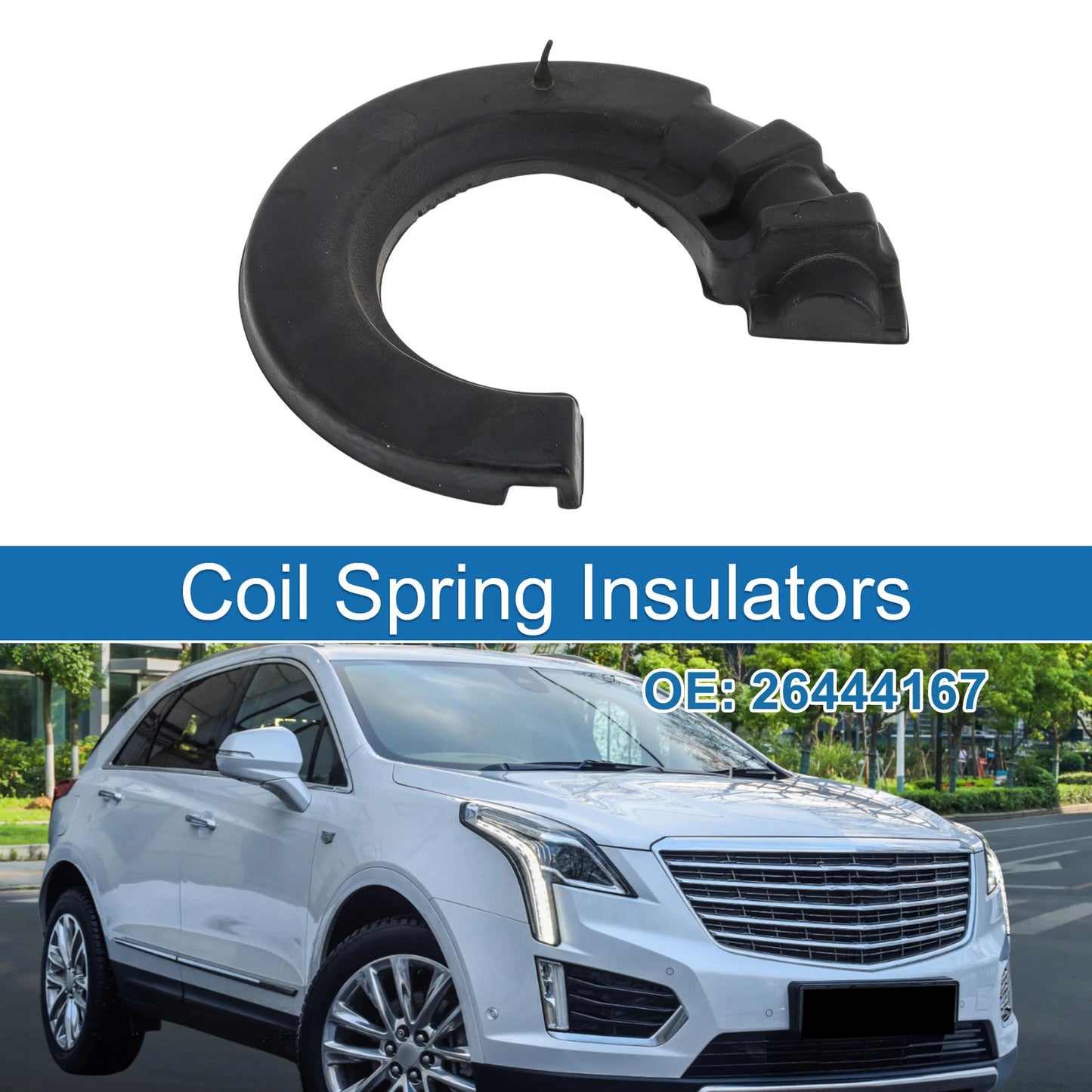Lower Coil Spring Insulators Rubber 1 Pc for Cadillac XT5 (2017-2019)