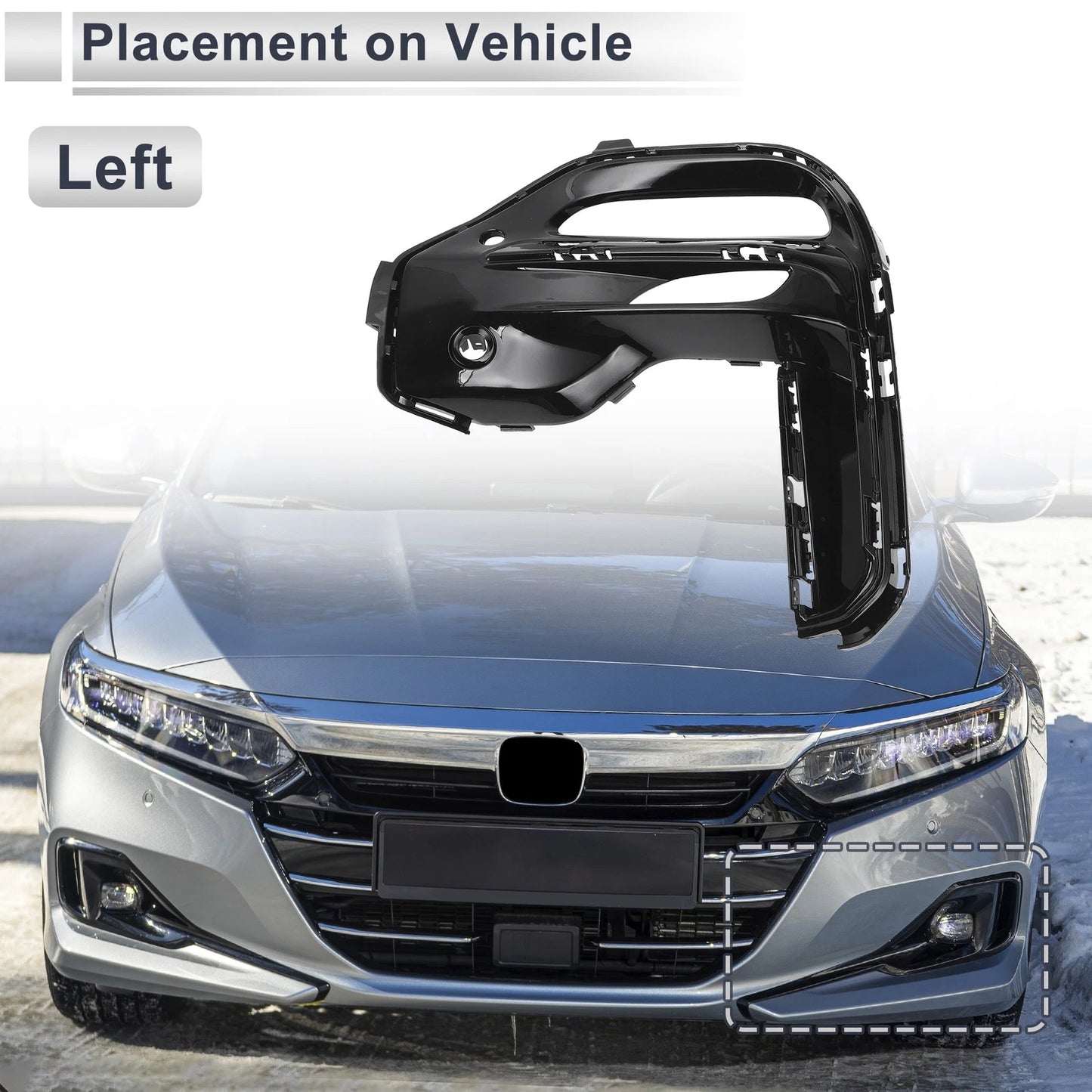 Front Left Fog Light Grill for BMW X5 (2019-2022) - 1 x Black Lens