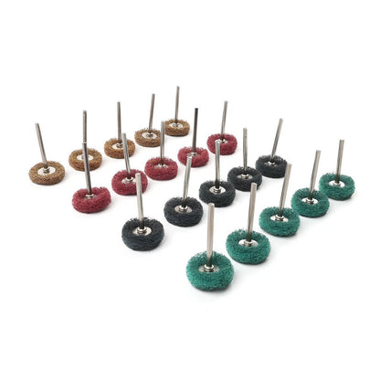 Abrasive Nylon Buffing Polishing Wheel Set 20 x 1/8'' Shank for Rotary Tool