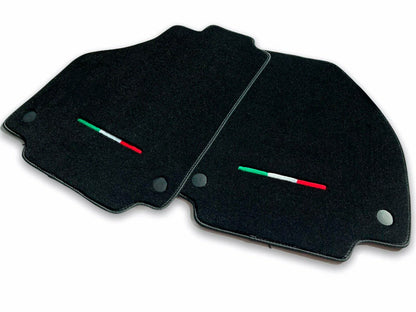 Floor Mats for Ferrari 488 GTB Black Tailored Carpets Set with Italy Emblem