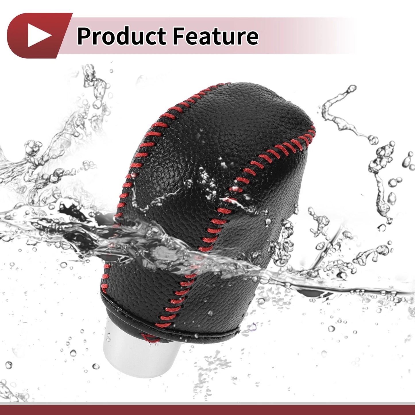 Car Gear Shift Knob Cover for Hyundai Sonata 2011-2014 - Pebbled Black Red
