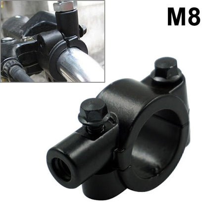 25MM M8 Rearview Handlebar Mirror Mounts for Motorcycle - Black