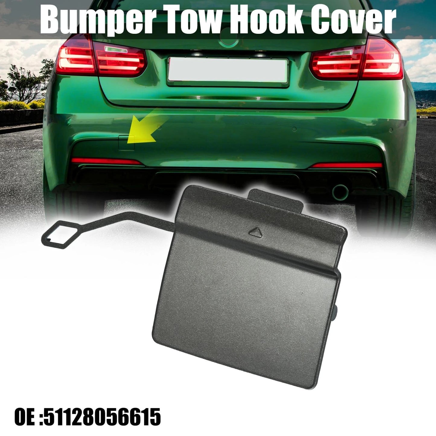 Car Rear Bumper Tow Hook Cover for BMW 3 Series (2013-2019) - Havana Ash
