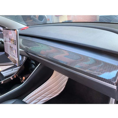 Real Carbon Fiber Add-on Dashboard Panel Cover Trim for Tesla Model 3 17-23
