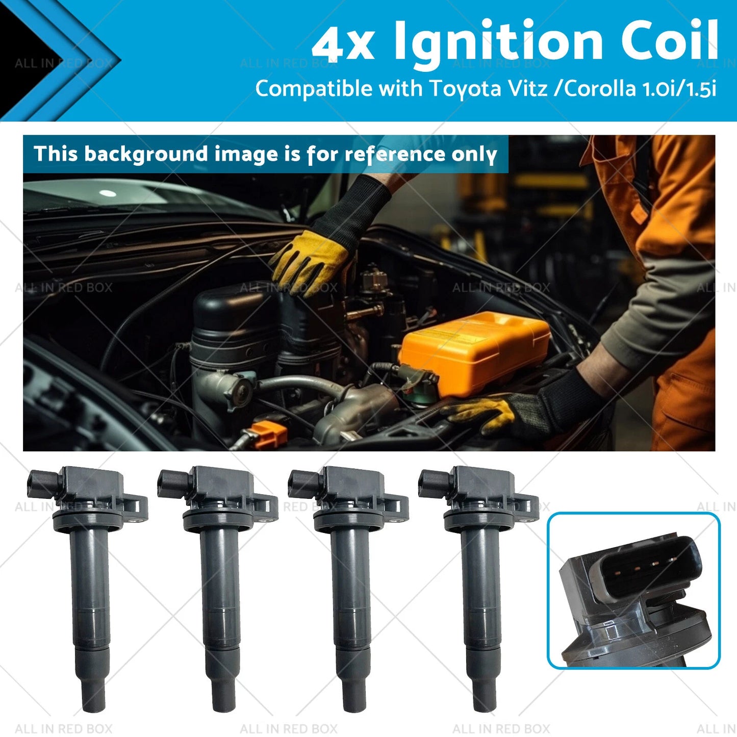 4 x Ignition Coils for Toyota Vitz (00) Corolla (13) 1.0i 1.5i