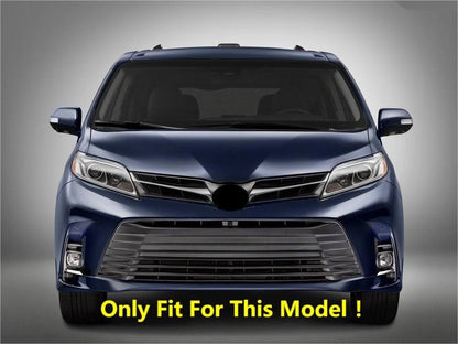 Chrome Front Upper Center Grille Lid Cover Trim for 2018-2020 Toyota Sienna 2 x pcs