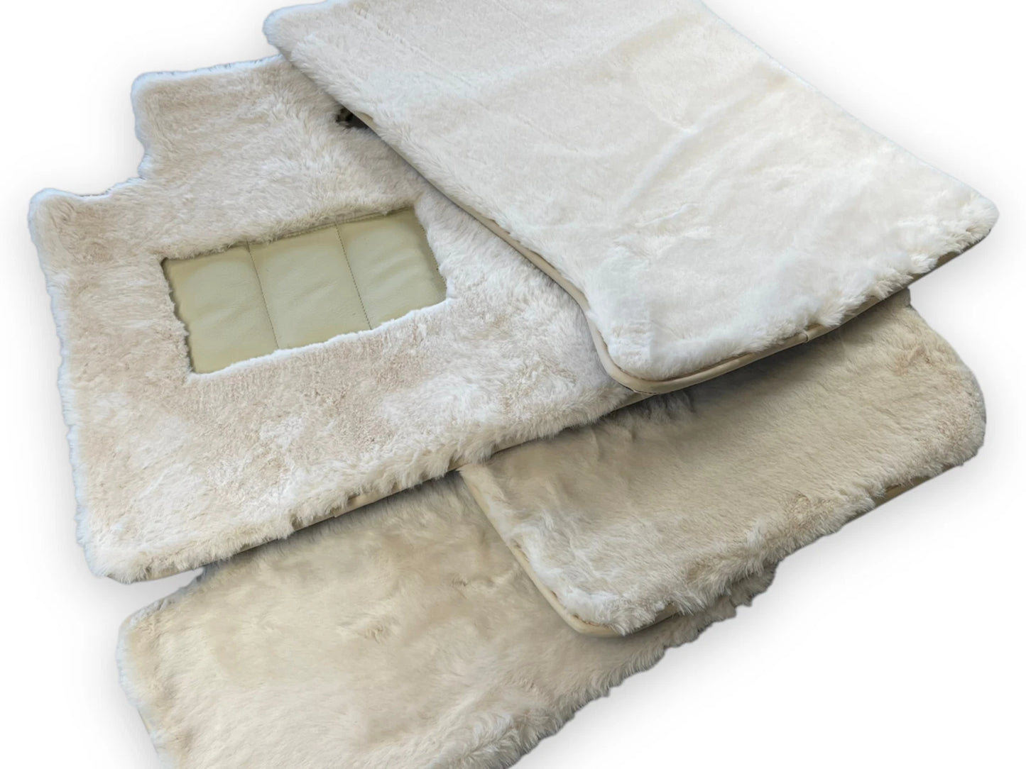 White Sheepskin Floor Mats for Rolls Royce Ghost (2010-2019)