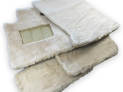 White Sheepskin Floor Mats for Rolls Royce Ghost (2010-2019)