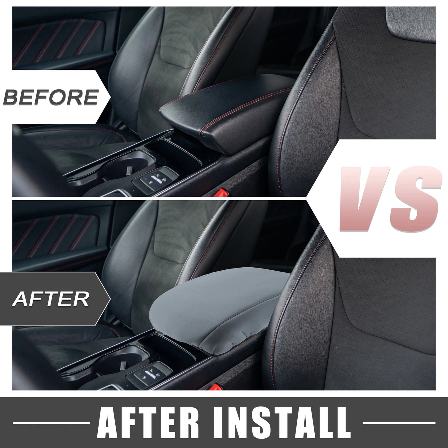 Center Console Armrest Cover Trim for Ford Edge (2011-2014) Gray