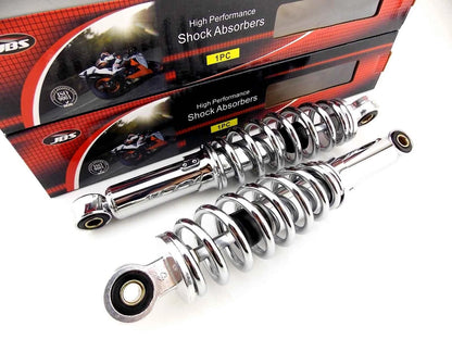 280mm JBS Chrome Lowering Shock Absorbers for Suzuki GT250 (76-81)