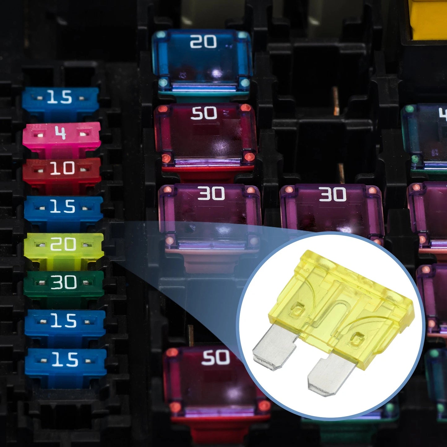 10 x Blade Style Fuses 20A for Car Boat Truck SUV Motorcycle Yellow
